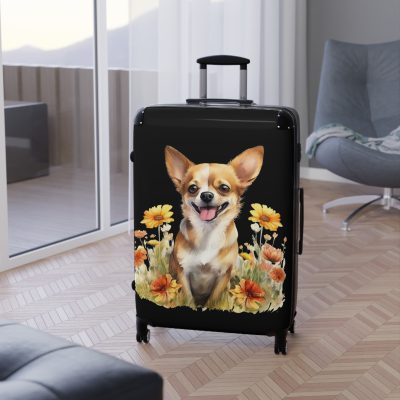 Chic Chihuahua suitcase, a durable and delightful travel companion. Crafted with Chihuahua designs, it's perfect for enthusiasts on the go.