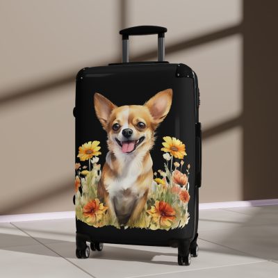 Chic Chihuahua suitcase, a durable and delightful travel companion. Crafted with Chihuahua designs, it's perfect for enthusiasts on the go.