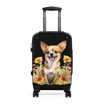 Chic Chihuahua suitcase, a durable and delightful travel companion. Crafted with Chihuahua designs, it's perfect for enthusiasts on the go.