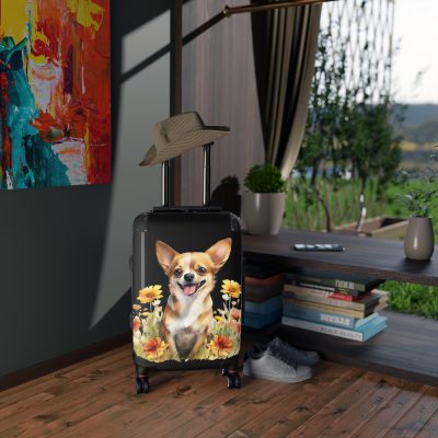 Chic Chihuahua suitcase, a durable and delightful travel companion. Crafted with Chihuahua designs, it's perfect for enthusiasts on the go.