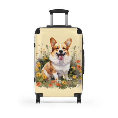 Whimsical Corgi suitcase, a durable and delightful travel companion. Crafted with Corgi designs, it's perfect for enthusiasts on the go.