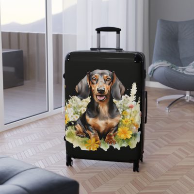 Charismatic Dachshund suitcase, a durable and delightful travel companion. Crafted with Dachshund designs, it's perfect for enthusiasts on the go.