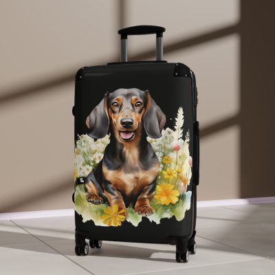 Charismatic Dachshund suitcase, a durable and delightful travel companion. Crafted with Dachshund designs, it's perfect for enthusiasts on the go.