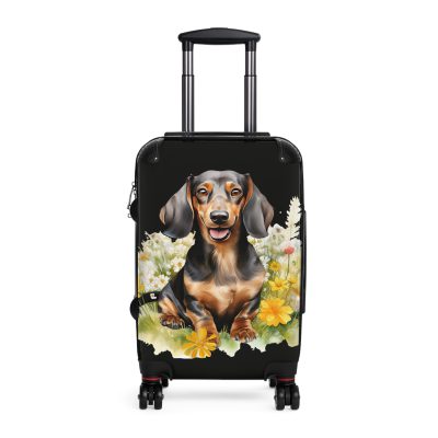 Charismatic Dachshund suitcase, a durable and delightful travel companion. Crafted with Dachshund designs, it's perfect for enthusiasts on the go.