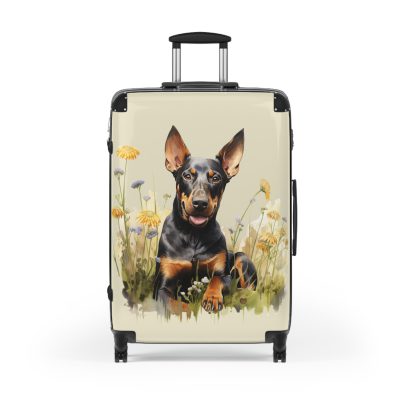 Powerful Doberman suitcase, a durable and elegant travel companion. Crafted with Doberman designs, it's perfect for enthusiasts on the go.