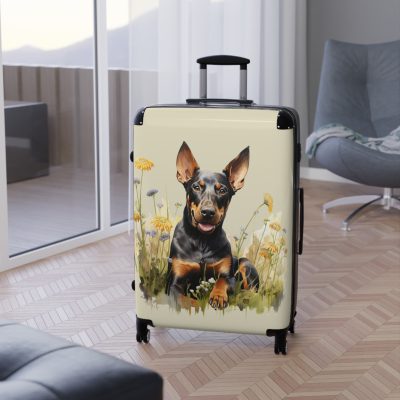 Powerful Doberman suitcase, a durable and elegant travel companion. Crafted with Doberman designs, it's perfect for enthusiasts on the go.