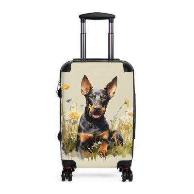 Powerful Doberman suitcase, a durable and elegant travel companion. Crafted with Doberman designs, it's perfect for enthusiasts on the go.