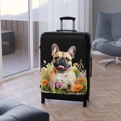 Stylish French Bulldog suitcase, a durable and fashionable travel companion. Crafted with French Bulldog designs, it's perfect for enthusiasts on the go.