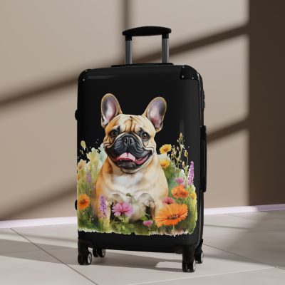 Stylish French Bulldog suitcase, a durable and fashionable travel companion. Crafted with French Bulldog designs, it's perfect for enthusiasts on the go.