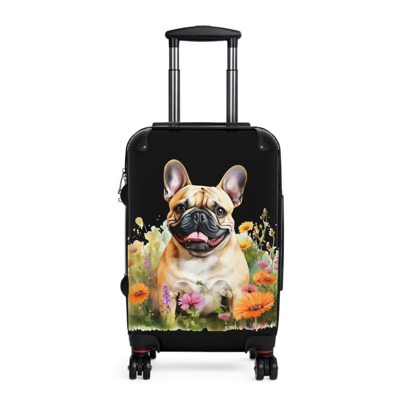 Stylish French Bulldog suitcase, a durable and fashionable travel companion. Crafted with French Bulldog designs, it's perfect for enthusiasts on the go.