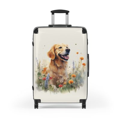 Joyful Golden Retriever suitcase, a durable and delightful travel companion. Crafted with Golden Retriever designs, it's perfect for enthusiasts on the go.