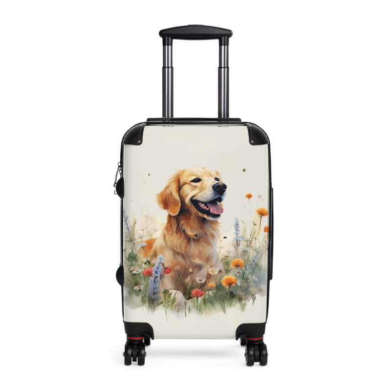 Joyful Golden Retriever suitcase, a durable and delightful travel companion. Crafted with Golden Retriever designs, it's perfect for enthusiasts on the go.