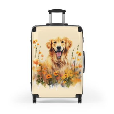 Joyful Golden Retriever suitcase, a durable and delightful travel companion. Crafted with Golden Retriever designs, it's perfect for enthusiasts on the go.