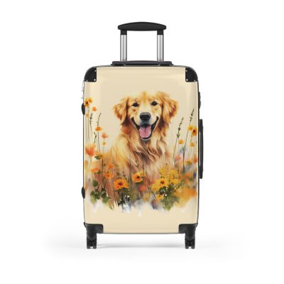 Joyful Golden Retriever suitcase, a durable and delightful travel companion. Crafted with Golden Retriever designs, it's perfect for enthusiasts on the go.