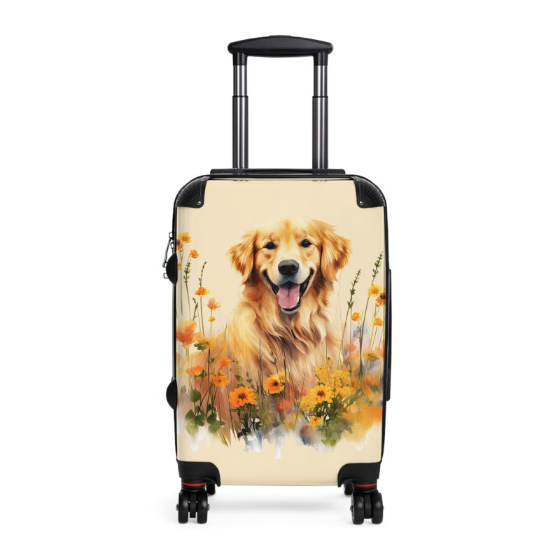 Joyful Golden Retriever suitcase, a durable and delightful travel companion. Crafted with Golden Retriever designs, it's perfect for enthusiasts on the go.