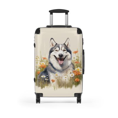 Arctic Husky suitcase, a durable and charming travel companion. Crafted with Husky designs, it's perfect for enthusiasts on the go.