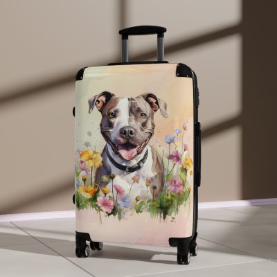 Powerful Pitbull suitcase, a durable and graceful travel companion. Crafted with Pitbull designs, it's perfect for enthusiasts on the go.Powerful Pitbull suitcase, a durable and graceful travel companion. Crafted with Pitbull designs, it's perfect for enthusiasts on the go.