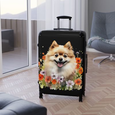 Stylish Pomeranian suitcase, a durable and fashionable travel companion. Crafted with Pomeranian designs, it's perfect for enthusiasts on the go.