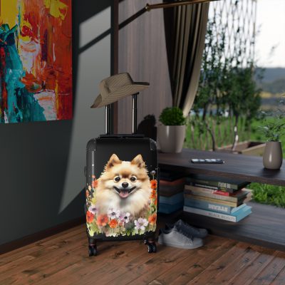 Stylish Pomeranian suitcase, a durable and fashionable travel companion. Crafted with Pomeranian designs, it's perfect for enthusiasts on the go.