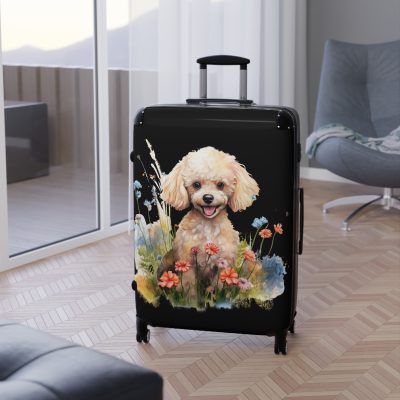 Stylish Poodle suitcase, a durable and fashionable travel companion. Crafted with Poodle designs, it's perfect for enthusiasts on the go.