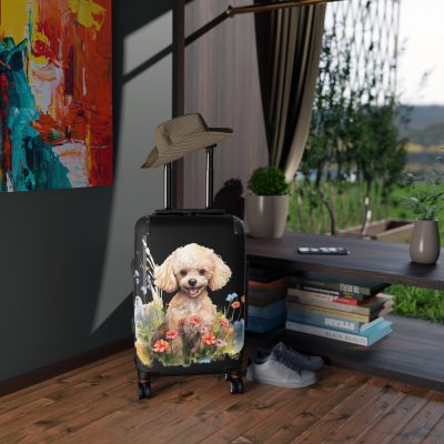 Stylish Poodle suitcase, a durable and fashionable travel companion. Crafted with Poodle designs, it's perfect for enthusiasts on the go.