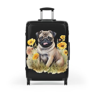 Charming Pug suitcase, a durable and delightful travel companion. Crafted with Pug designs, it's perfect for enthusiasts on the go.