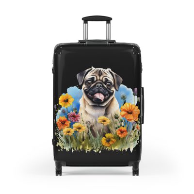 Charming Pug suitcase, a durable and delightful travel companion. Crafted with Pug designs, it's perfect for enthusiasts on the go.