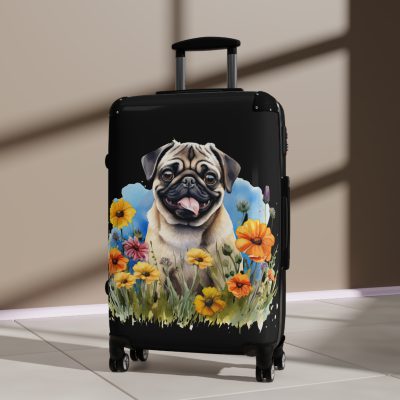 Charming Pug suitcase, a durable and delightful travel companion. Crafted with Pug designs, it's perfect for enthusiasts on the go.