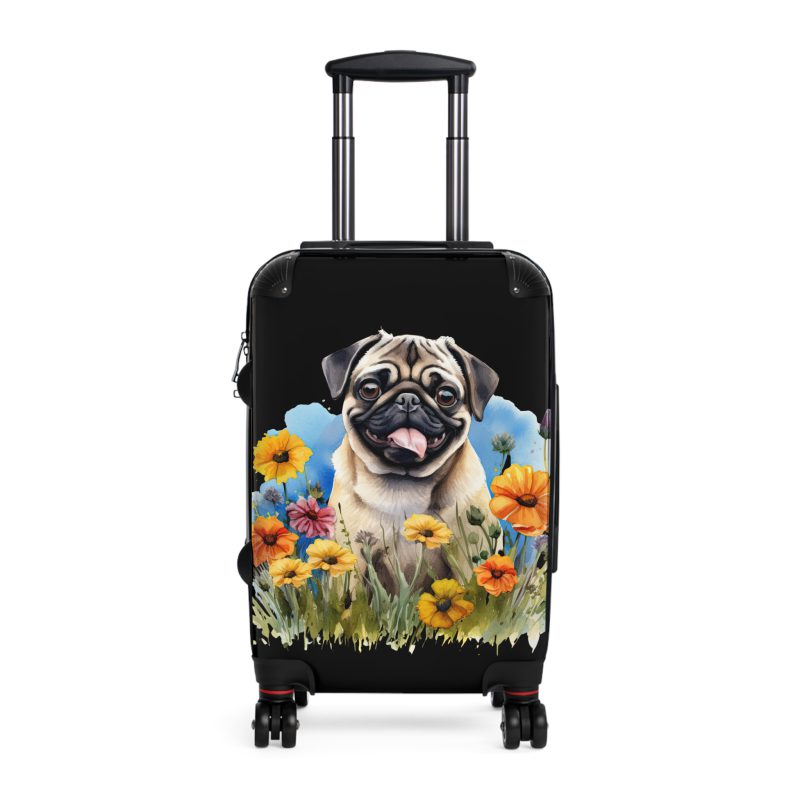 Charming Pug suitcase, a durable and delightful travel companion. Crafted with Pug designs, it's perfect for enthusiasts on the go.