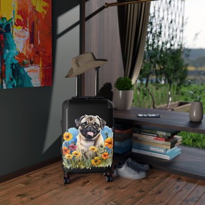 Charming Pug suitcase, a durable and delightful travel companion. Crafted with Pug designs, it's perfect for enthusiasts on the go.