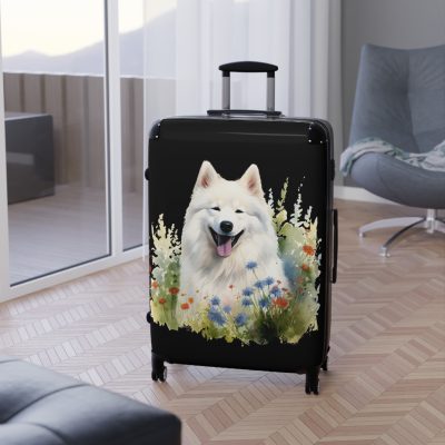 Arctic Samoyed suitcase, a durable and charming travel companion. Crafted with Samoyed designs, it's perfect for enthusiasts on the go.