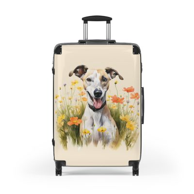 Elegant Whippet suitcase, a durable and graceful travel companion. Crafted with Whippet designs, it's perfect for enthusiasts on the go.