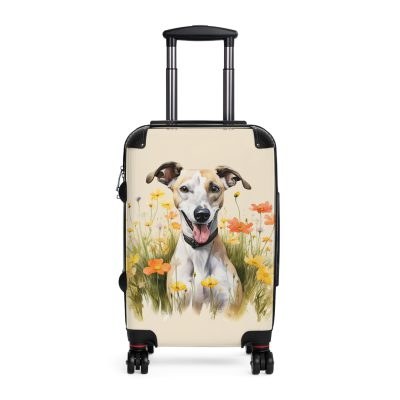 Elegant Whippet suitcase, a durable and graceful travel companion. Crafted with Whippet designs, it's perfect for enthusiasts on the go.