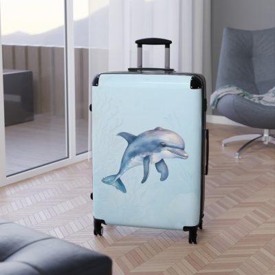 Dolphin Suitcase - A travel companion designed for both style and durability, making every journey a graceful swim through elegance.