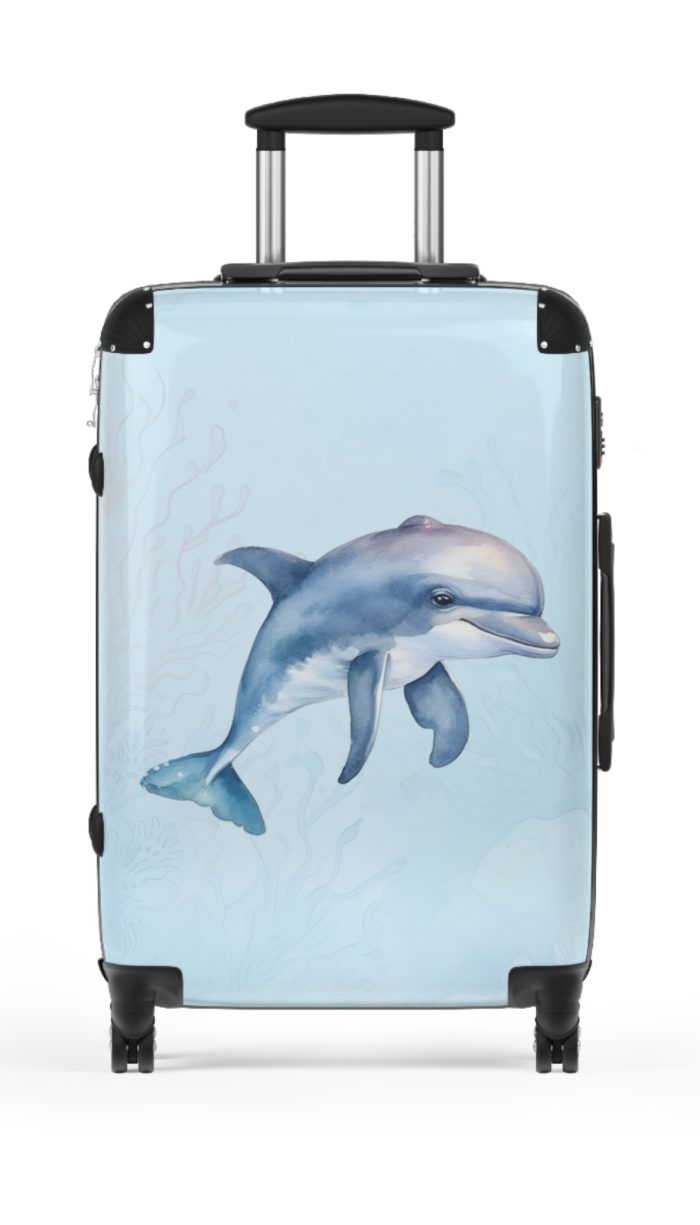 Dolphin Suitcase - A travel companion designed for both style and durability, making every journey a graceful swim through elegance.