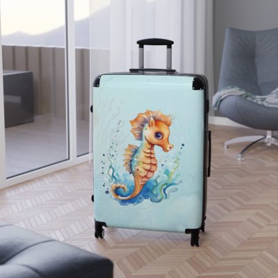 Seahorse Suitcase - A stylish and durable travel companion, embodying marine charm for a magical journey.