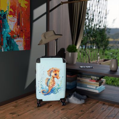 Seahorse Suitcase - A stylish and durable travel companion, embodying marine charm for a magical journey.