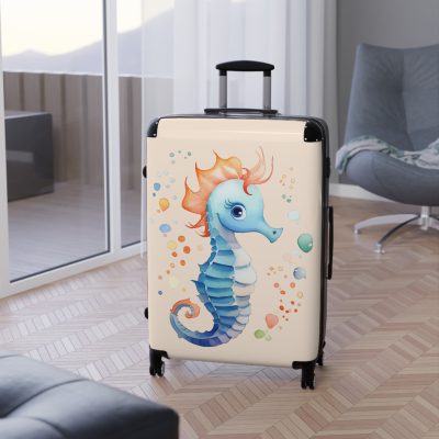 Seahorse Suitcase - A stylish and durable travel companion, embodying marine charm for a magical journey.