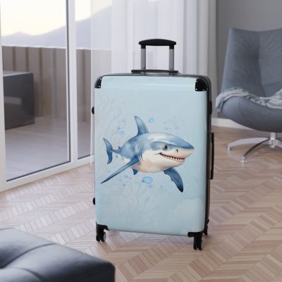 Shark Suitcase - Dive into unparalleled style and durability. This suitcase is your fearless companion for every journey, making a statement wherever you roam.