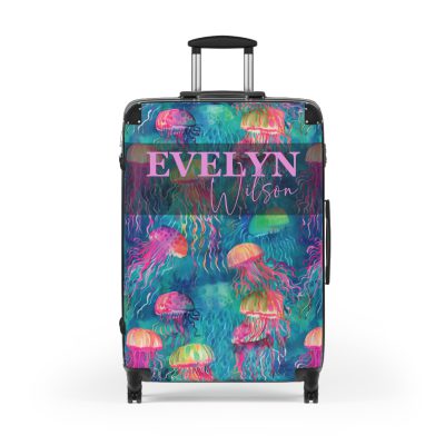 Octopus Custom Suitcase - Dive into personalized style with intricate octopus designs, a unique travel companion for ocean enthusiasts.