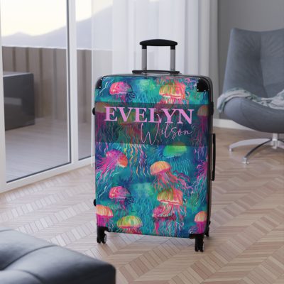 Octopus Custom Suitcase - Dive into personalized style with intricate octopus designs, a unique travel companion for ocean enthusiasts.