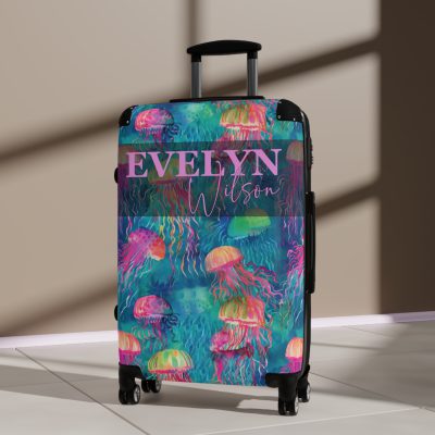 Octopus Custom Suitcase - Dive into personalized style with intricate octopus designs, a unique travel companion for ocean enthusiasts.