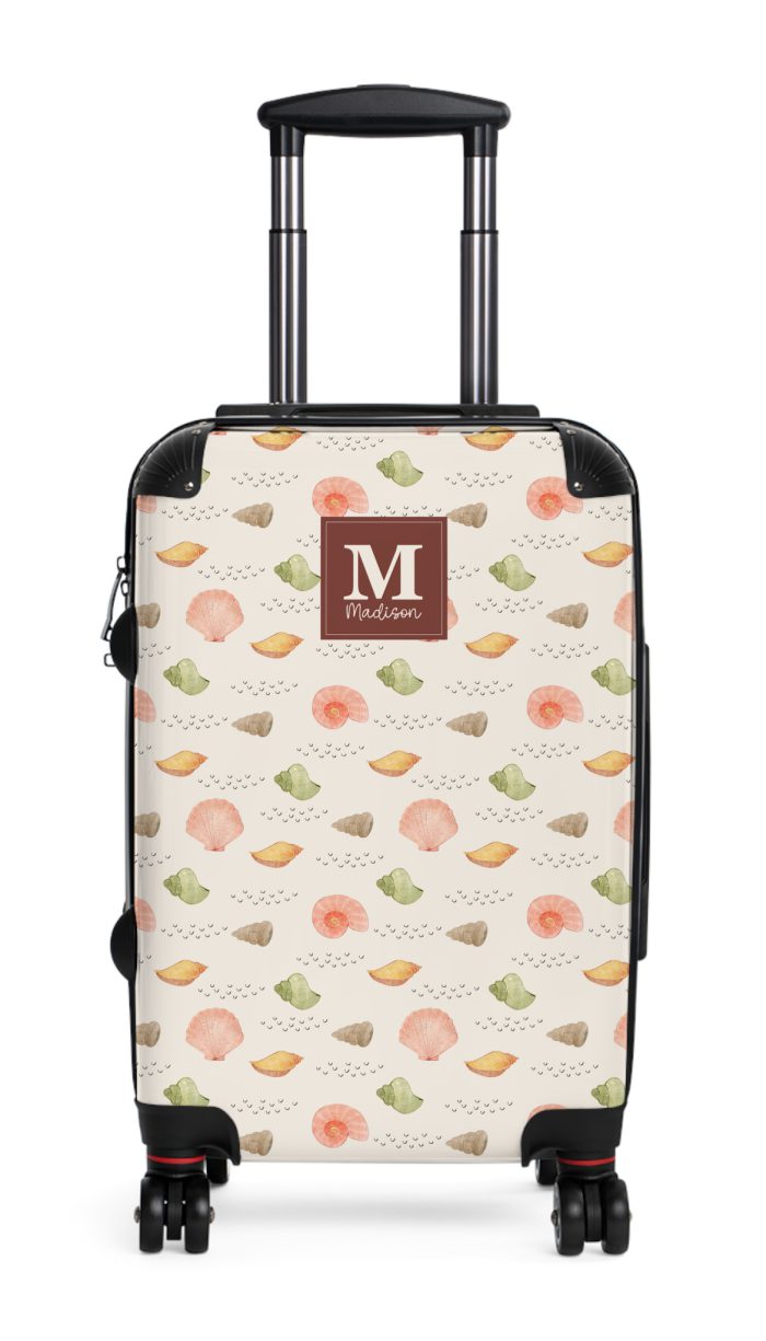 Seashell Custom Suitcase - A personalized and chic travel accessory inspired by the beauty of the ocean.