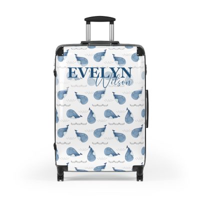 Whale Custom Suitcase - A personalized travel companion featuring charming whale designs.