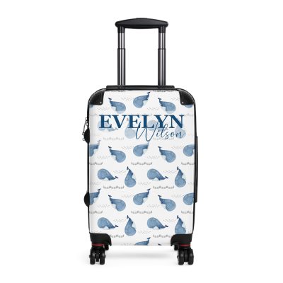 Whale Custom Suitcase - A personalized travel companion featuring charming whale designs.