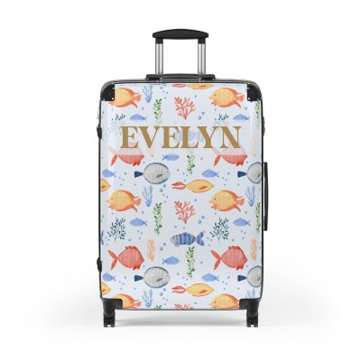 Ocean Fish Custom Suitcase - A travel companion featuring delightful fish designs for a splash of personality.