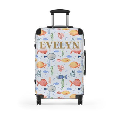 Ocean Fish Custom Suitcase - A travel companion featuring delightful fish designs for a splash of personality.