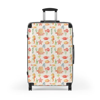 Sea Animal Suitcase - Dive into personalized travel with ocean-themed designs featuring a variety of sea creatures.