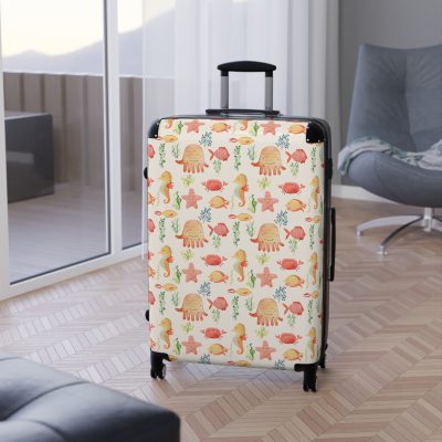 Sea Animal Suitcase - Dive into personalized travel with ocean-themed designs featuring a variety of sea creatures.