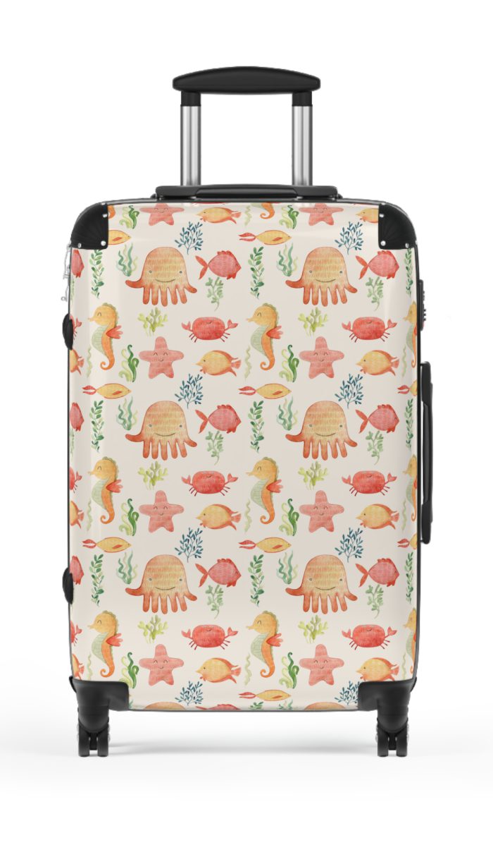 Sea Animal Suitcase - Dive into personalized travel with ocean-themed designs featuring a variety of sea creatures.